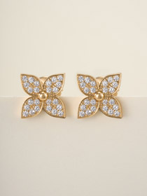 Louis Vuitton LV full diamond four-leaf clover earrings-4029